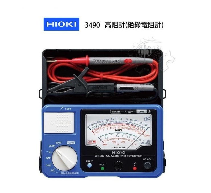 ＊中崙五金【附發票】(日本製 ) HIOKI 3490 高阻計 電池指針式3段測試 絕緣電阻計