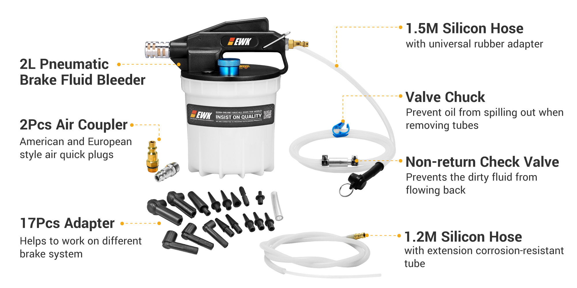 2l Vaccum Brake Fluid Bleeder Refilling Bottle Ewk