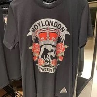 [S] BOYLONDON EAGLE FLOWER T-SHIRT,BLACK/SILVER, B82TS1345U98 (SBB54)