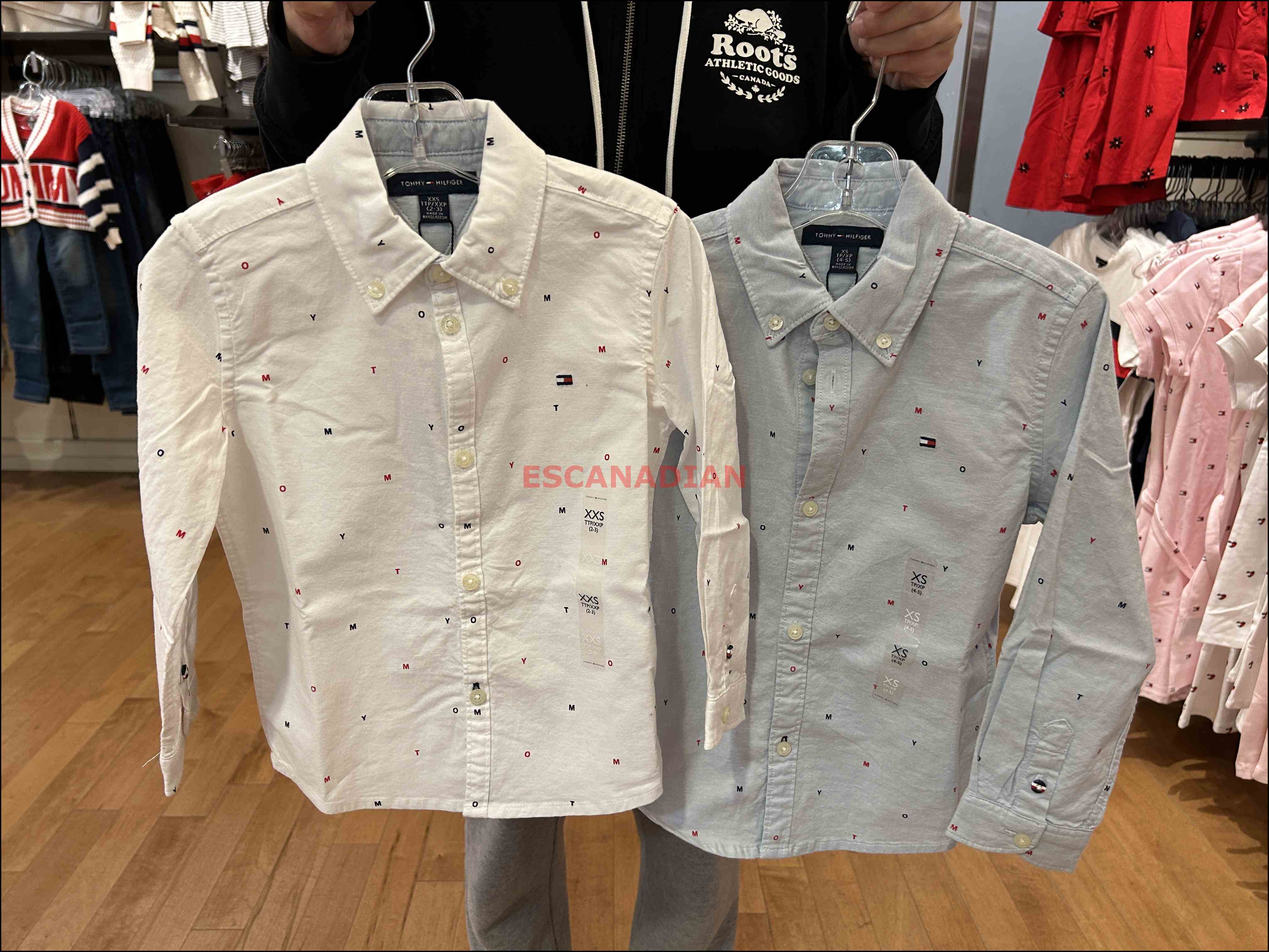 TOMMY 男大童 滿版 長袖襯衫 (2色)