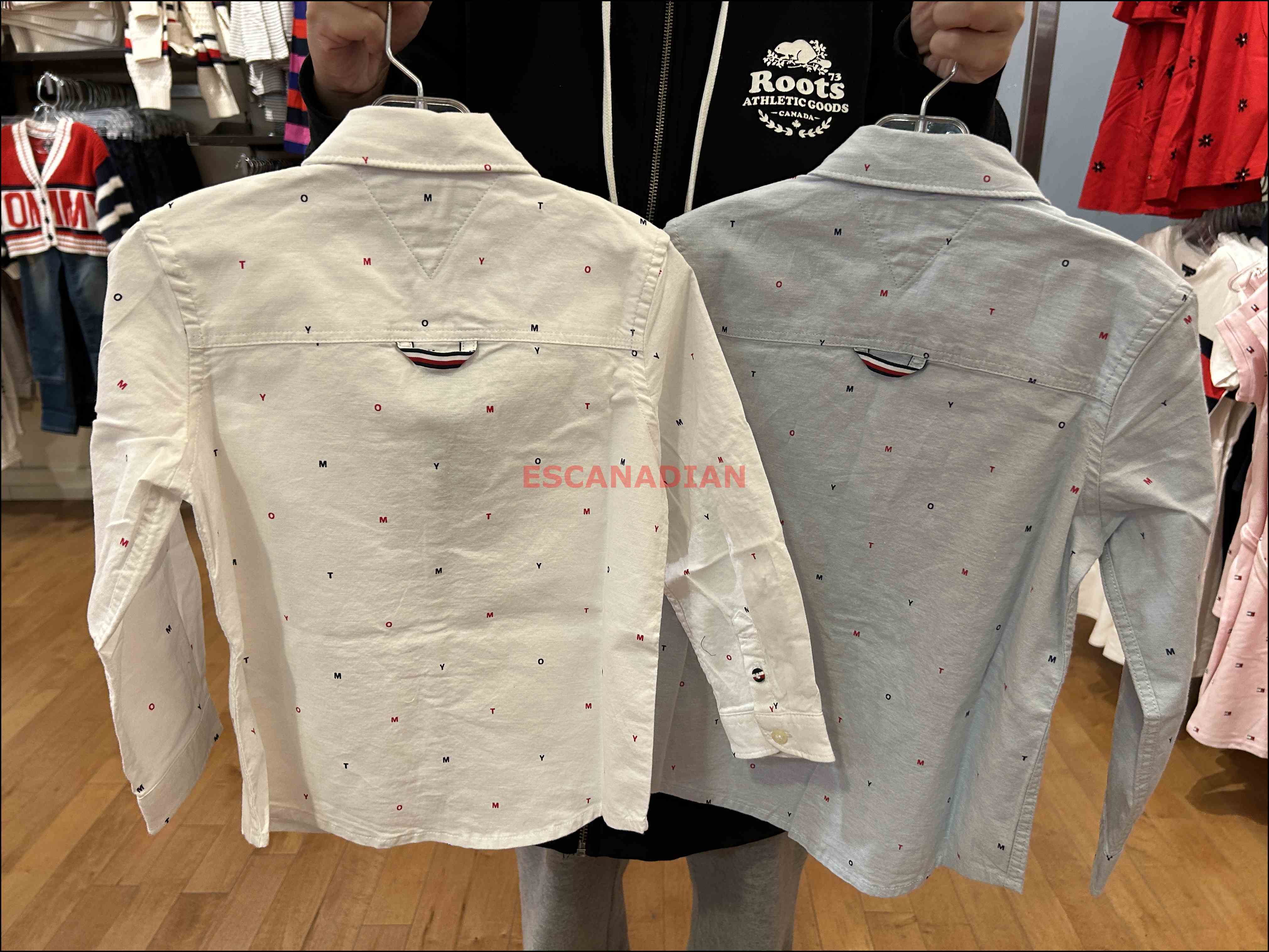 TOMMY 男大童 滿版 長袖襯衫 (2色)