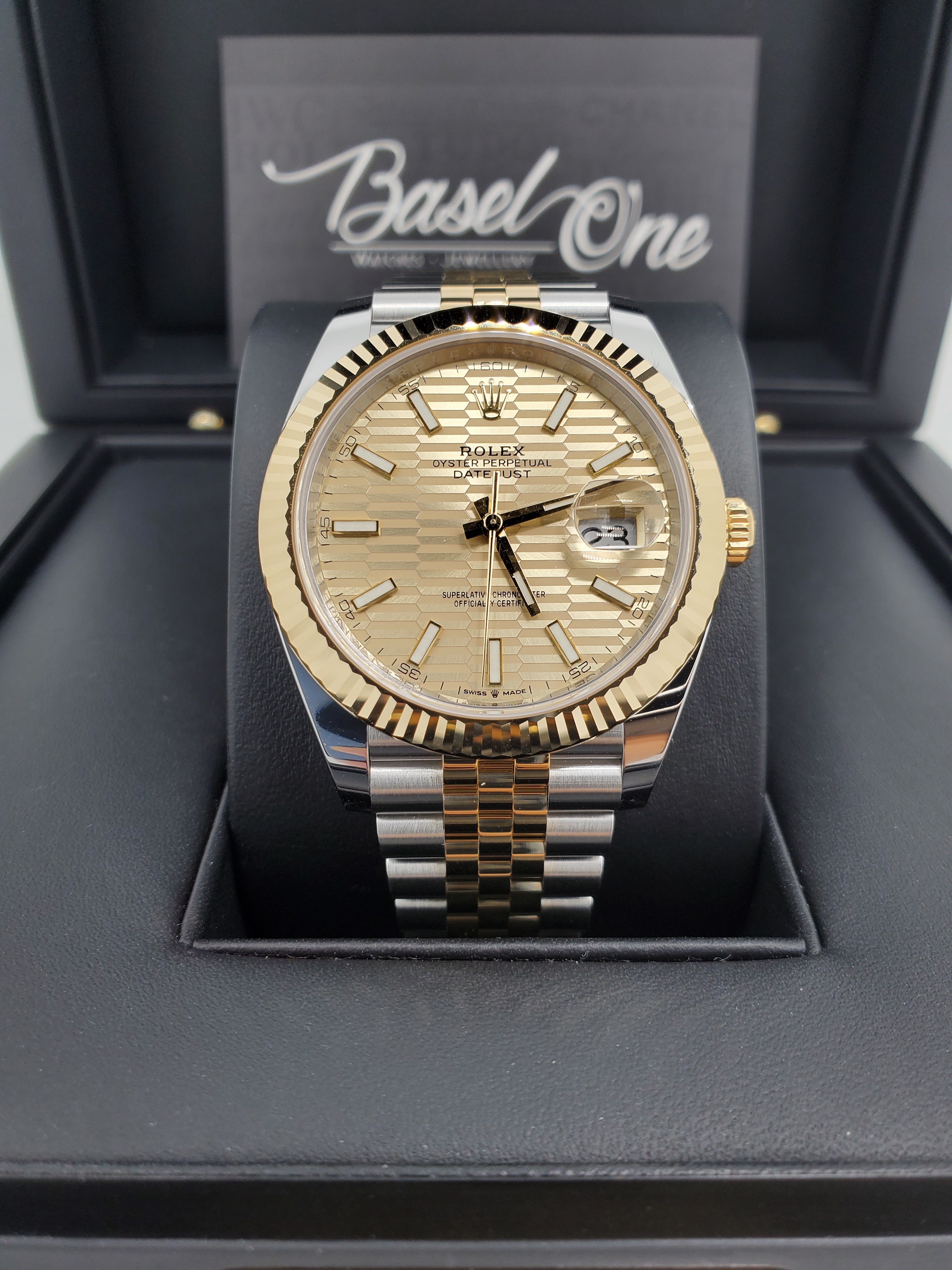 BRAND NEW ROLEX 126333 GOLDED FLUTED-MOTIF DIAL GOLD STEEL DATEJUST 41 JUBILEE STRAP