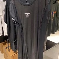 [S] BOYLONDON SMALL LOGO T-SHIRT DRESS,BLACK/WHITE, B92OP1243F89 (SBB67)