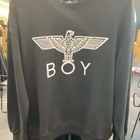 [S] BOYLONDON EAGLE BOY SWEATSHIRT,BLACK/WHITE, B83MT1328U89 (SBB71)
