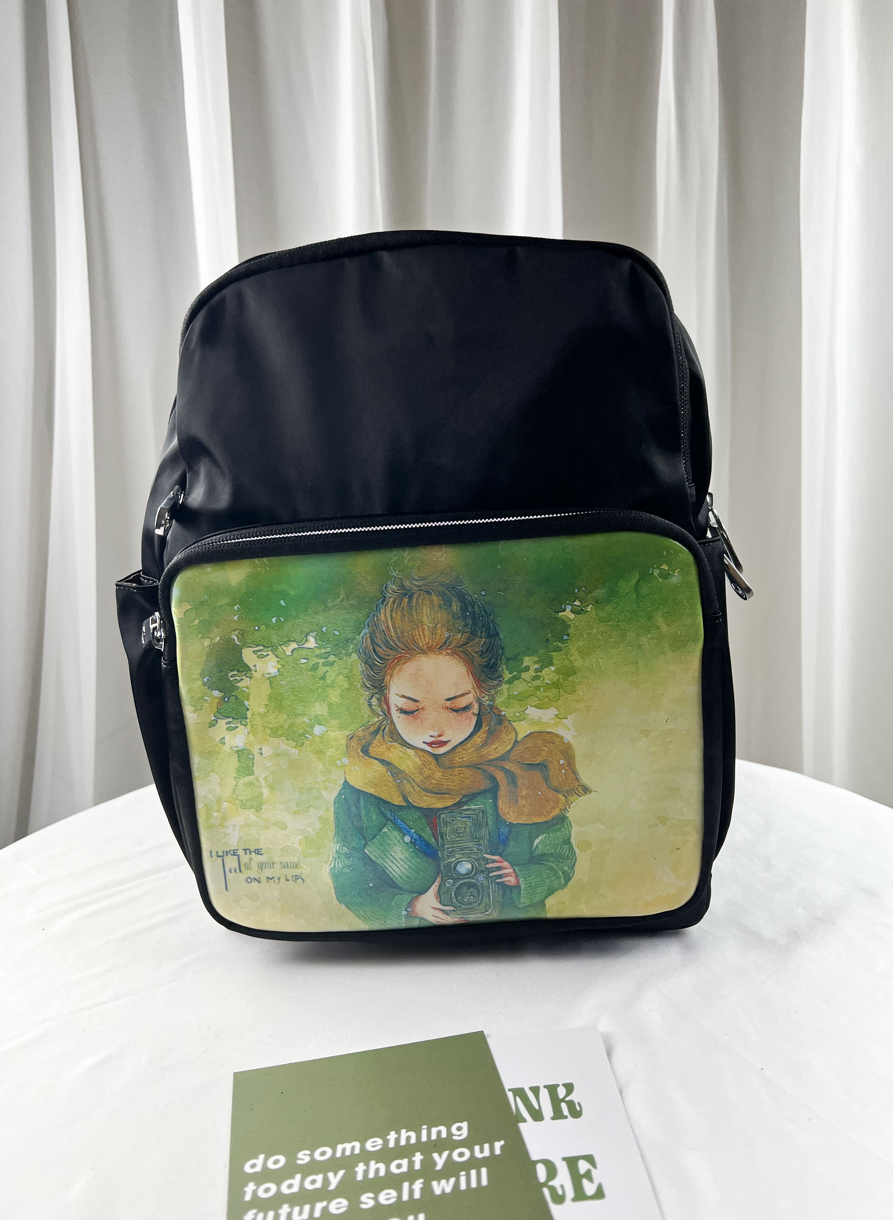 經典黑 尼龍防潑水後背包 #SM-310