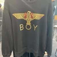 [S] BOYLONDON BIG EAGLE BOY SWEATSHIRT,BLACK/GOLD, B83MT1304U99 (SBB77)