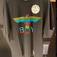 [S] BOYLONDON RAINBOW LOGO SHORT SLEEVE T-SHIRT,BLACK/MULTI, B82TS1506U71 (SBB84)
