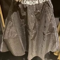[S] BOYLONDON WOMENS LETTERING LOGO WAIST SKIRT, BLACK/WHITE, B72BTSK06F89 (SBB88)
