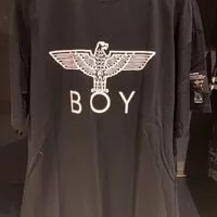 [S] BOYLONDON OVERSIZED T-SHIRT DRESS,BLACK/WHITE, B920P1361F89 (SBB90)