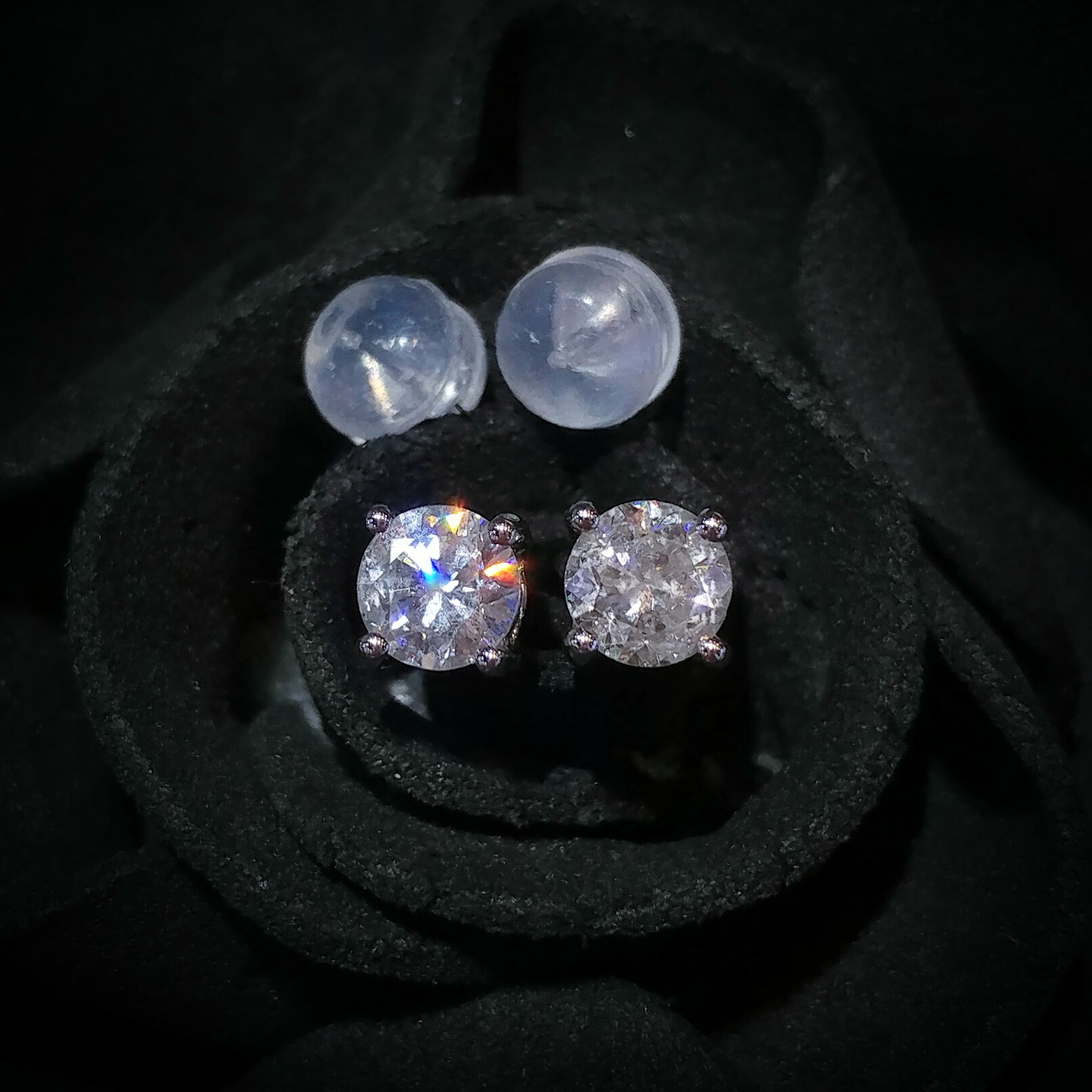 全新18K白金【主石87份鑽石】耳環