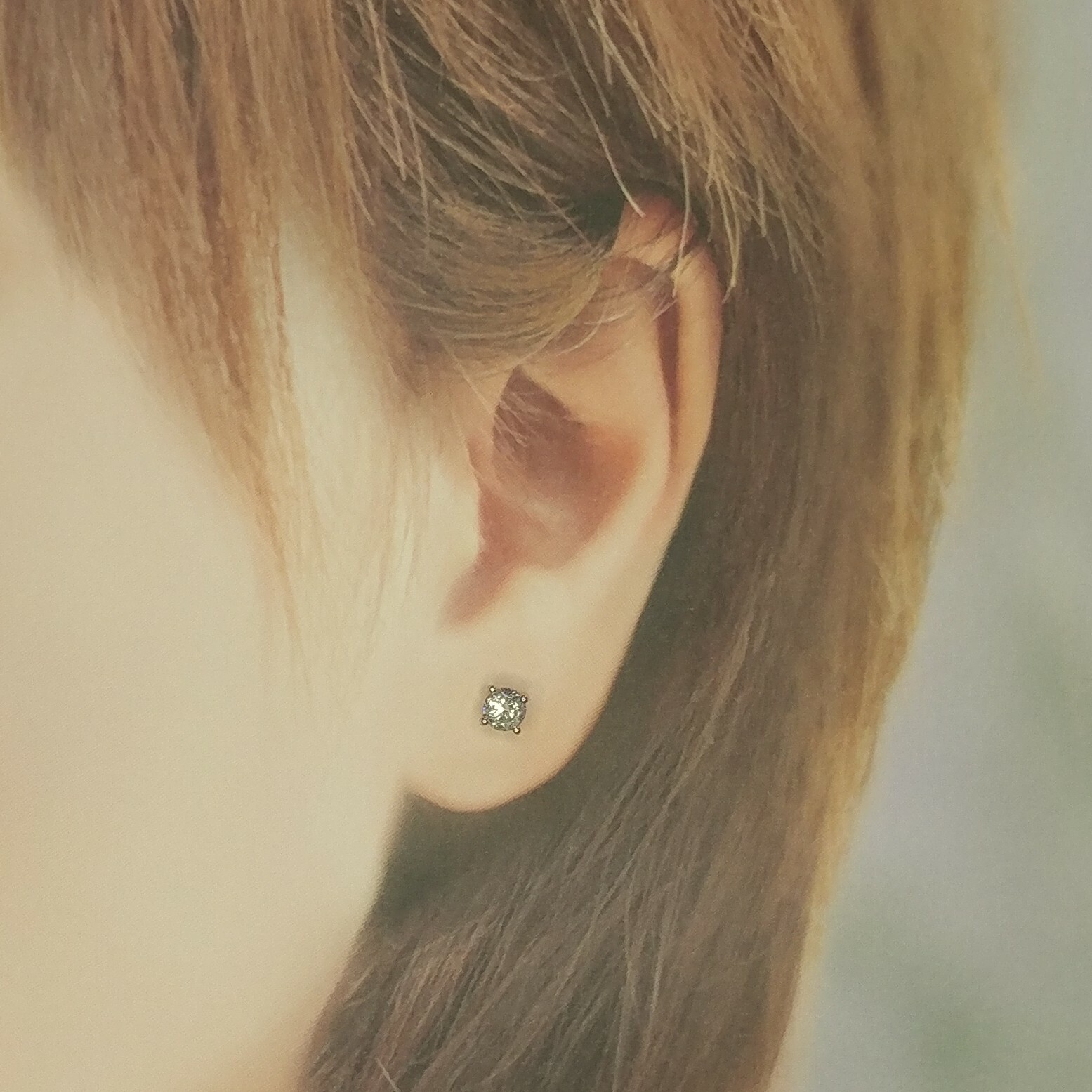 全新18K白金【主石87份鑽石】耳環