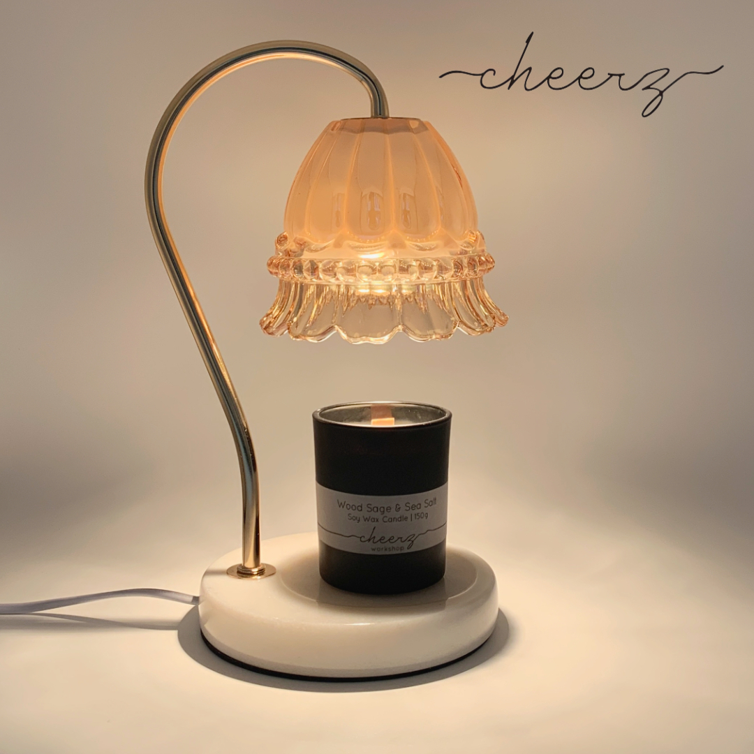 大理石香氛融蠟燈 (玻璃花)