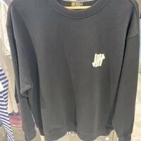 [S] UNDEFEATED SIDE LOGO SWEATSHIRT,BLACK/WHITE, UDF21FWJMTM01BK/WH (SMW60)