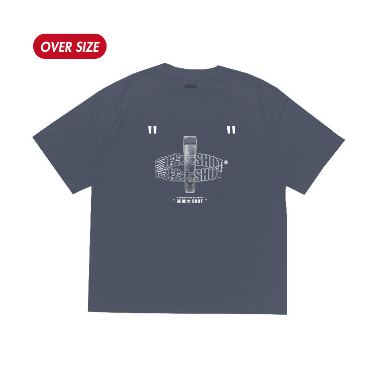 GEEKY 高樓大SHOT短T-灰藍