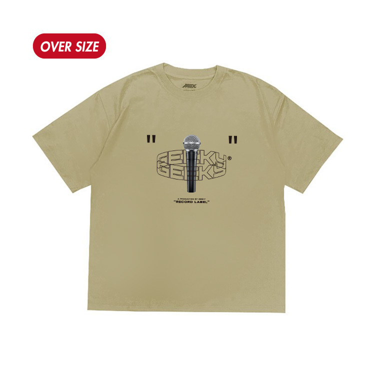 GEEKY 麥克風短T-卡其