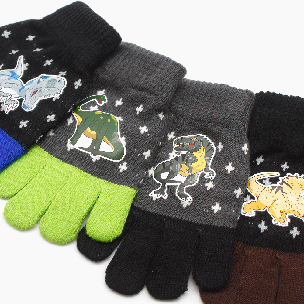 【肌暖】台灣製 恐龍系列 3-7歲全指保護手套丨C7616