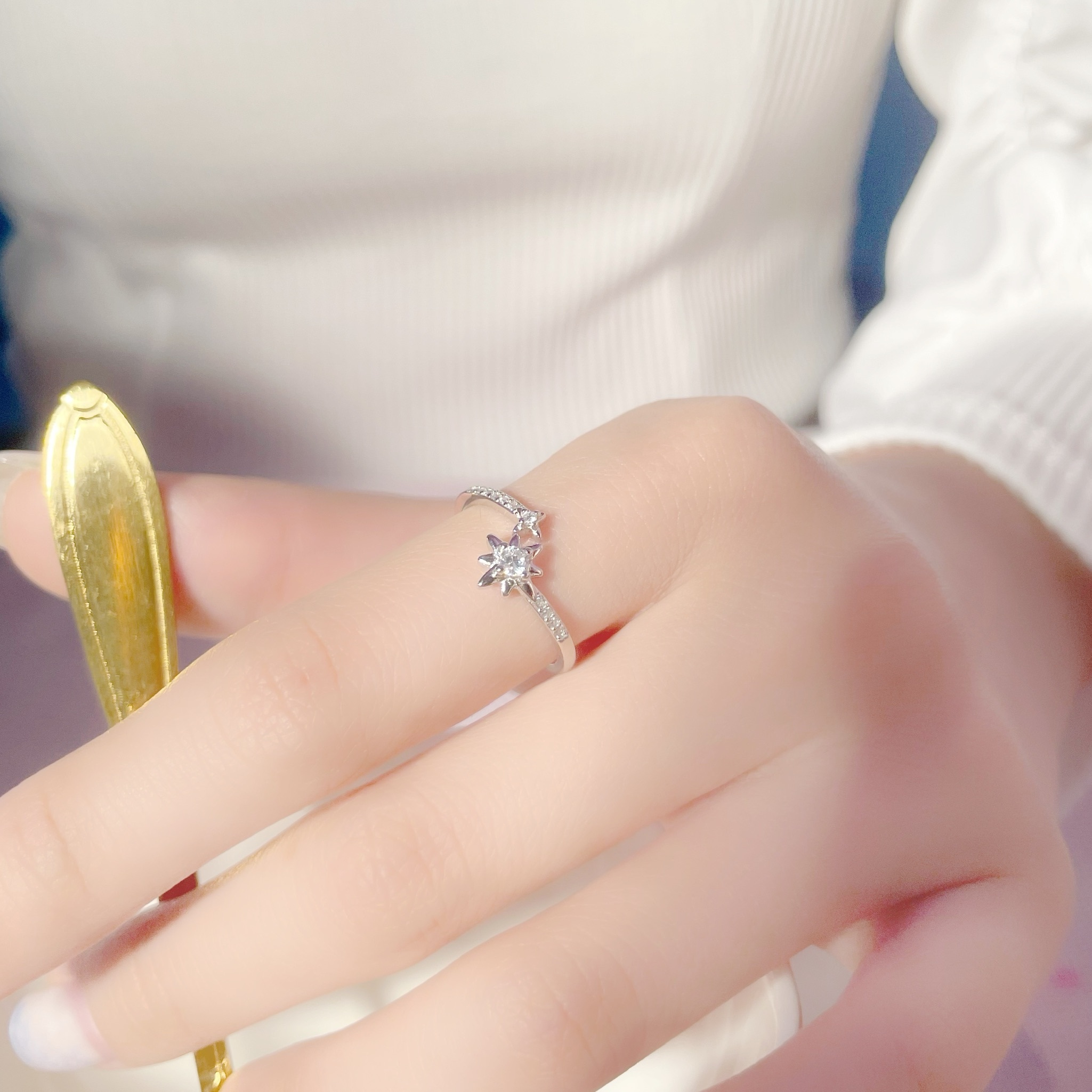 | 925純銀・ 白金| 星星相遇戒指 | RI0455 |