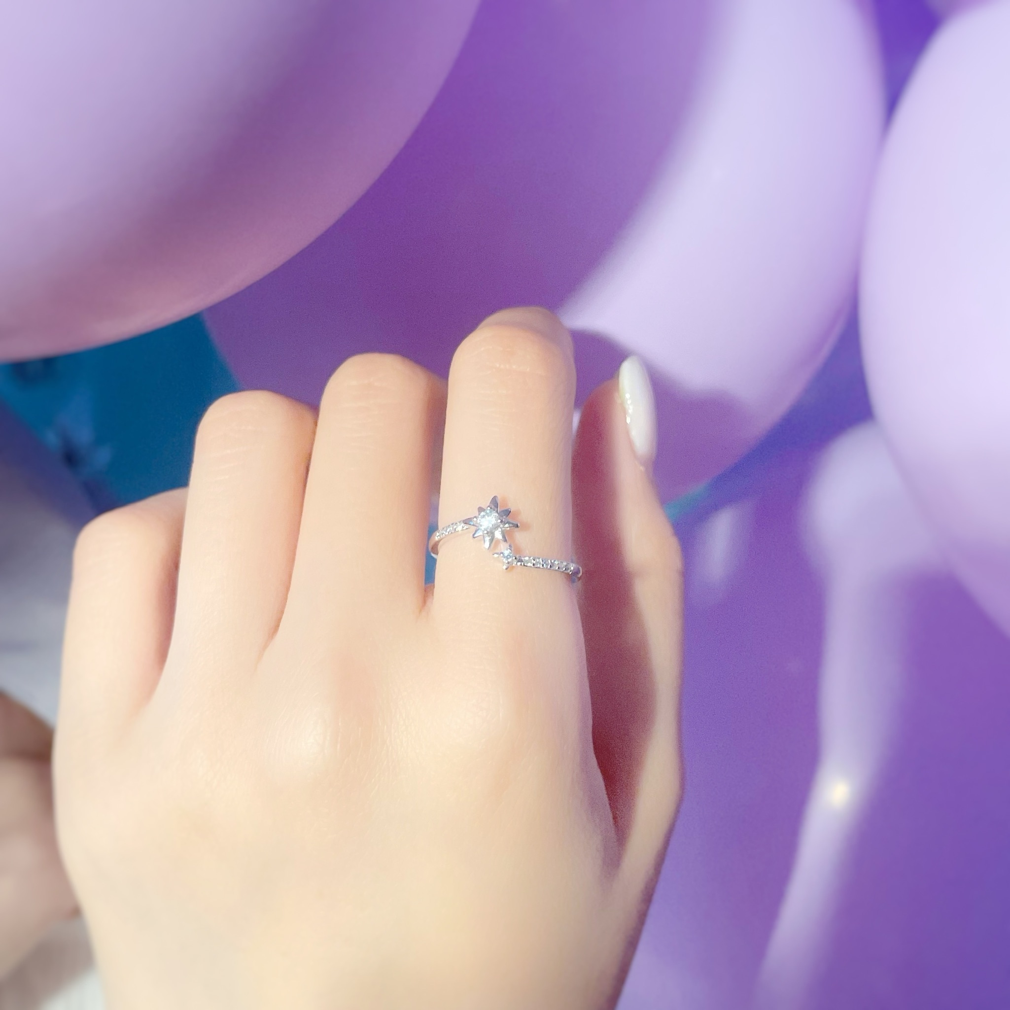 | 925純銀・ 白金| 星星相遇戒指 | RI0455 |