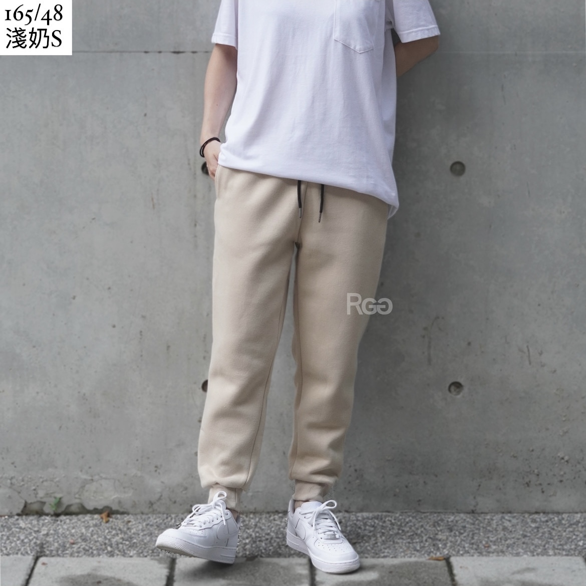 #1688 韓版內刷毛簡約素面抽繩棉褲