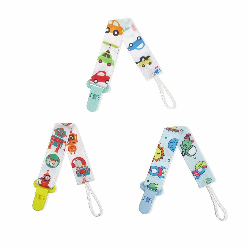 奶嘴防掉帶(1Pack3條)-機械人+火箭＋車車