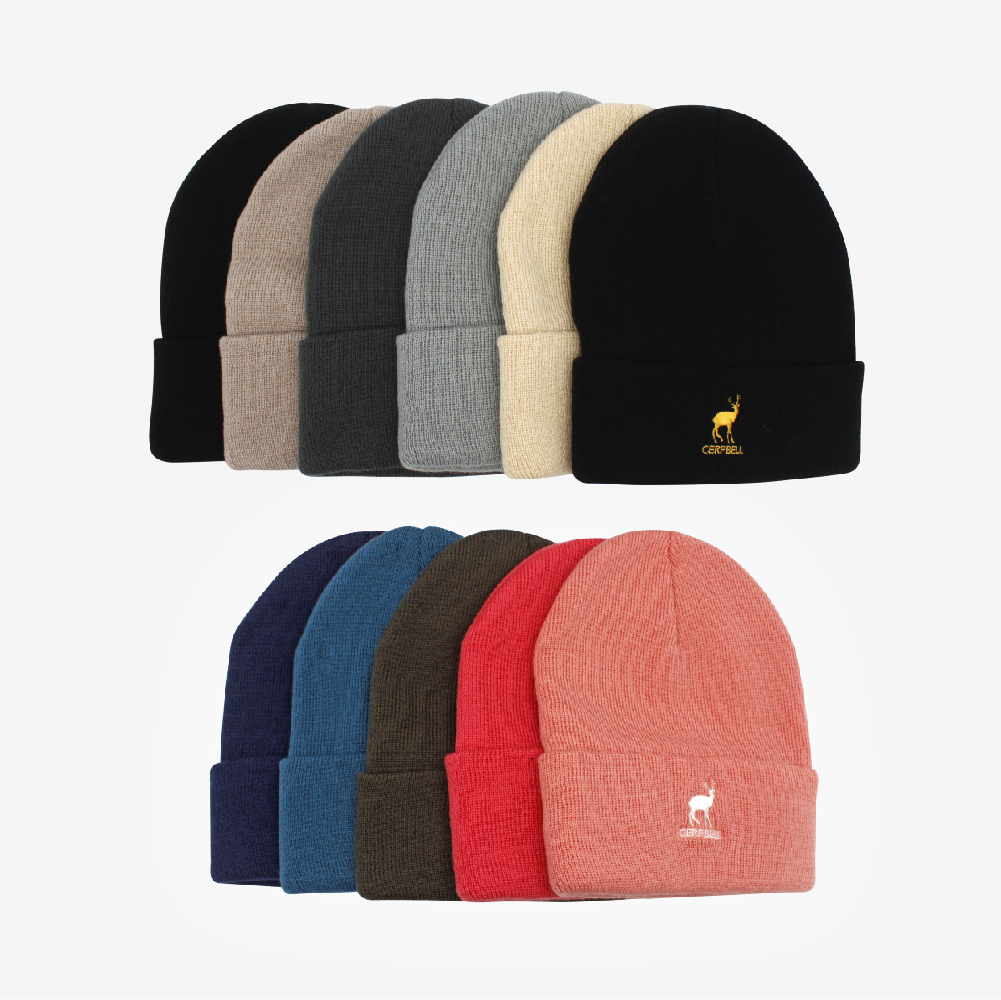 【肌暖】台灣製 經典刺繡反摺針織毛帽丨H1538