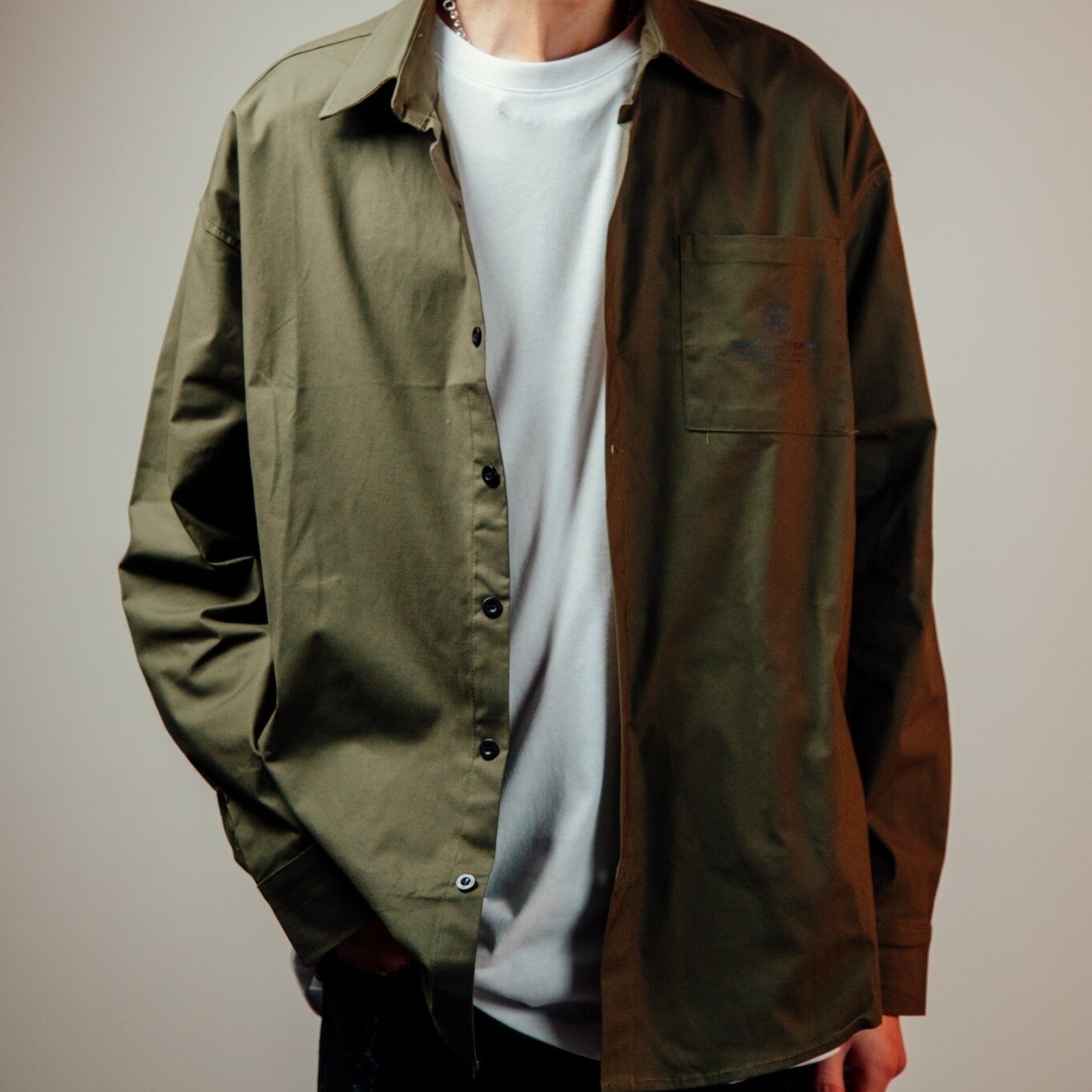 XCTRL 厚磅挺版長袖襯衫-綠