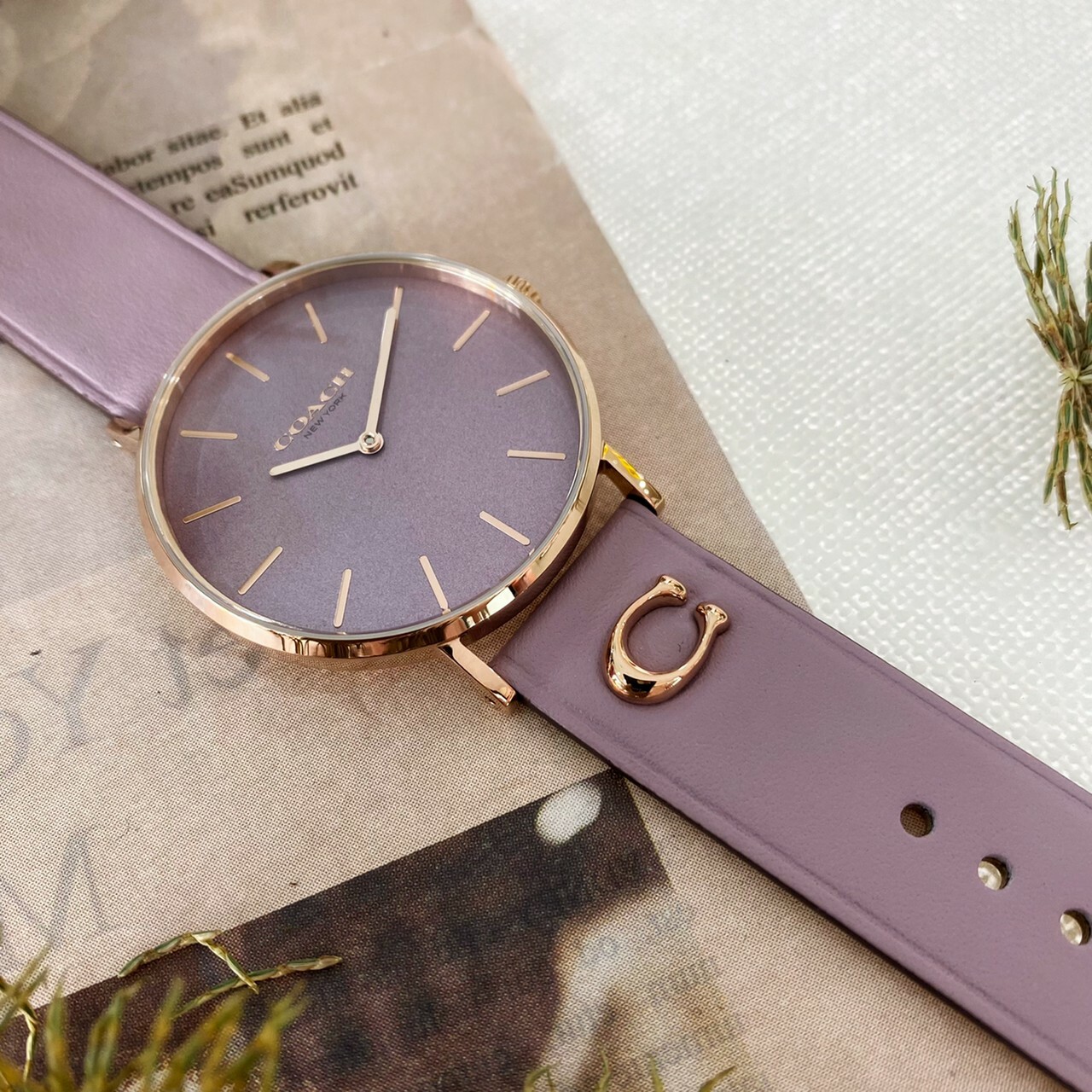 【COACH】Perry品牌C字皮錶帶女錶 CO14503924 36mm 現代鐘錶