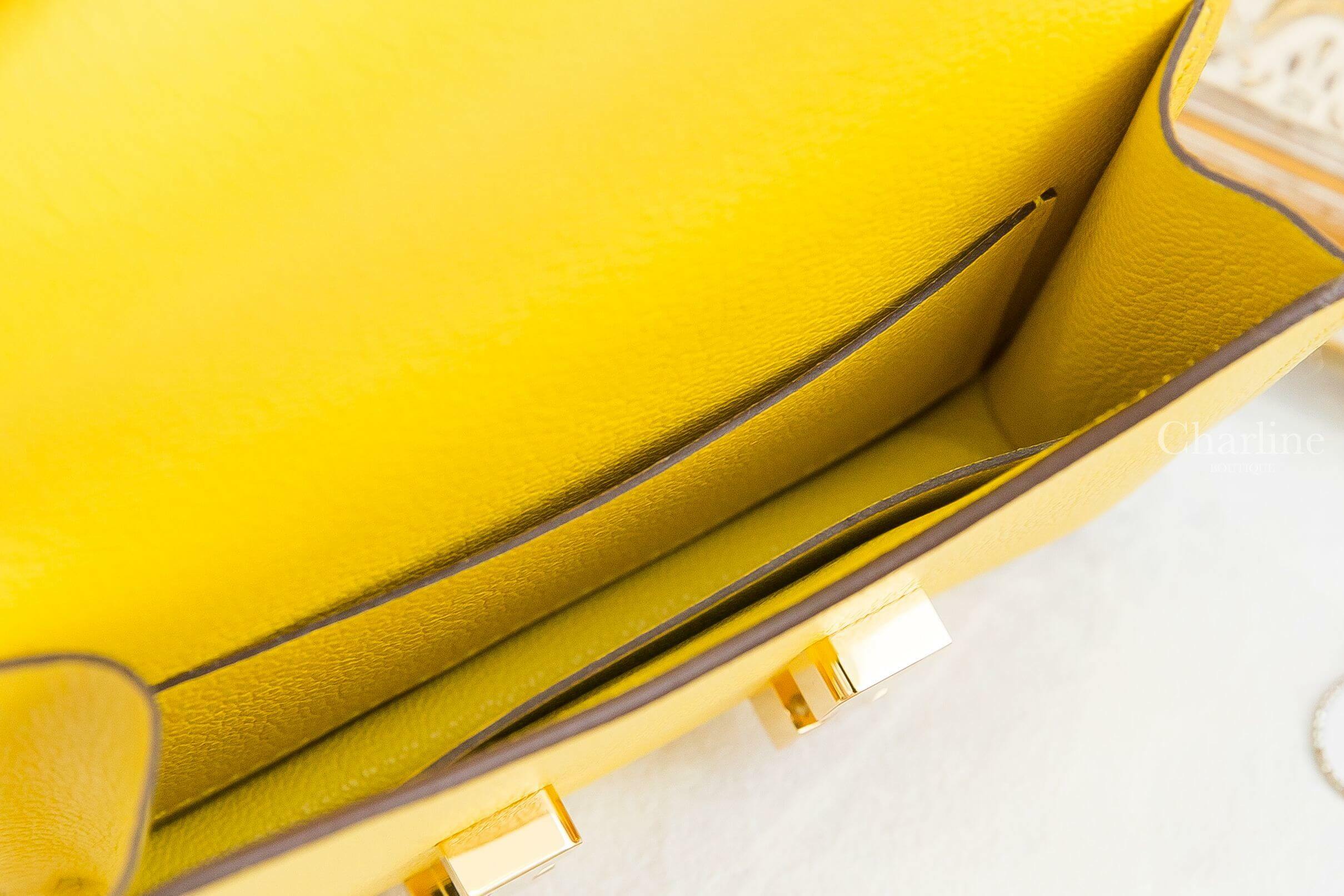 Hermès Constance Slim Wallet 9O Jaune De Naples Evercolor U刻那不勒斯黃金釦短夾-Charline Boutique 精品代購