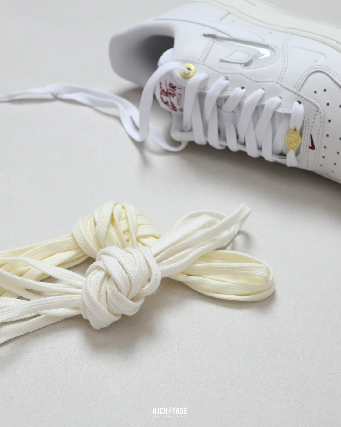 KICKSTAGE VNTG SHOELACE 淺米白 奶油作舊 舊化 復古 做舊 扁平鞋帶 135CM/ 142CM/ 160CM【KS91】