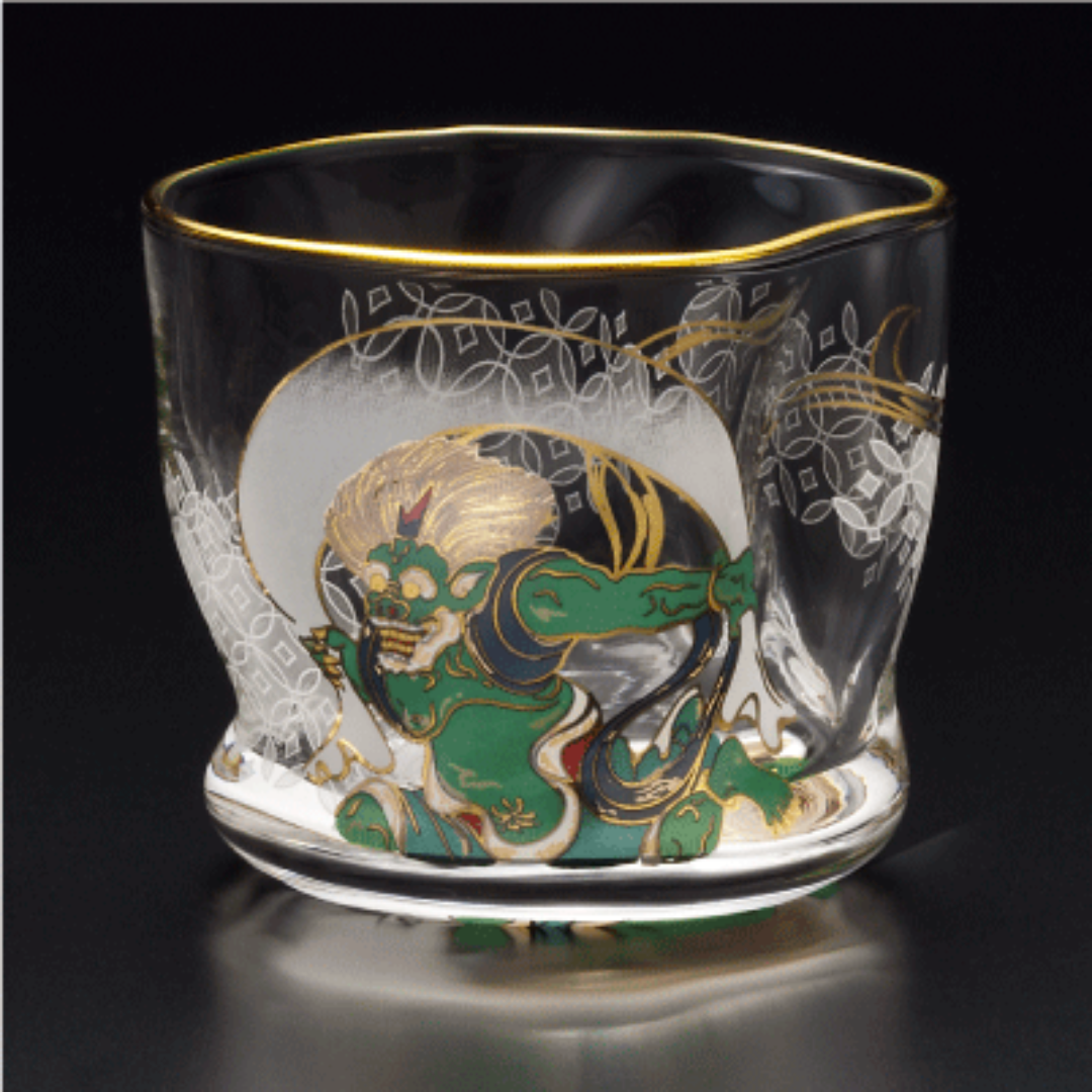 風神雷神 玻璃杯組 木盒 (2入)