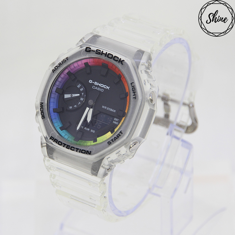 客製 GA-2100SKE-7A 彩虹外圈手錶