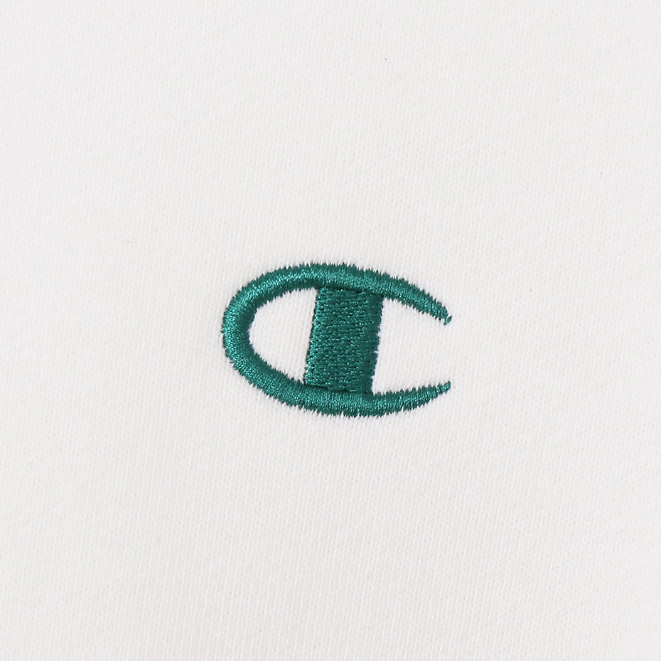 男款-Champion Women's拼接長Tee-白x綠（CW-U015-010）