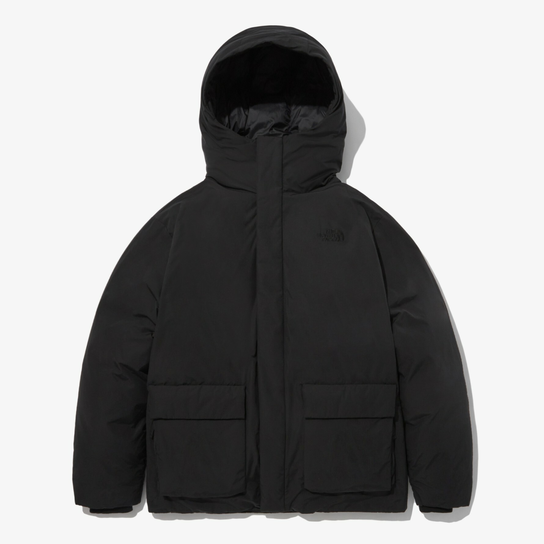THE NORTH FACE PRAISE DOWN JACKET 大口袋 連帽 羽絨外套 黑 NJ1DN67A