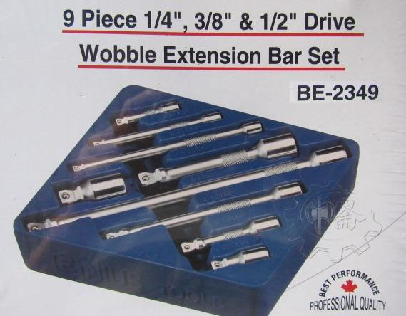 ＊中崙五金【附發票】加拿大GENIUS 專業級 2分+3分+4分 萬向手動延長桿 9支組 BE-2349