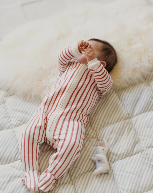 Pehr-寶寶純棉包腳連身衣(Berry)