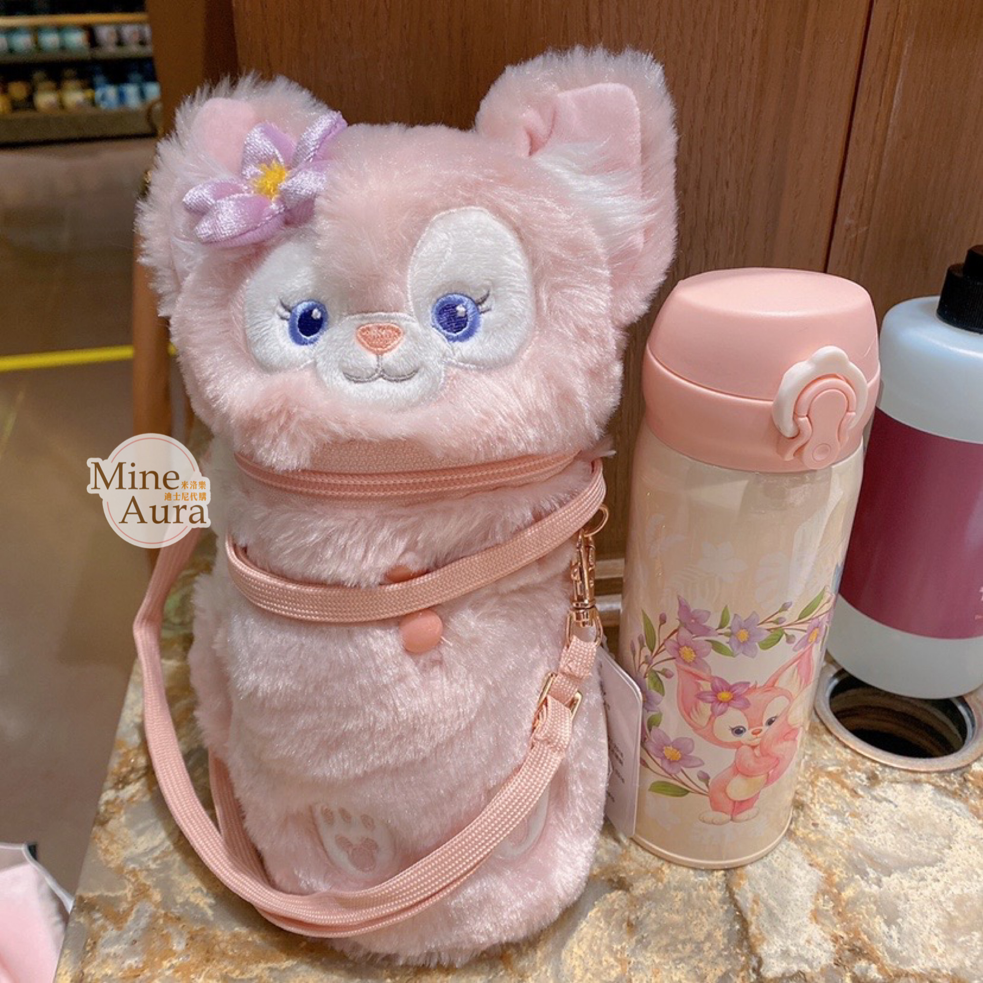 (限時特價) 玲娜貝兒 LinaBell 保溫瓶+絨毛造型杯套 -上海迪士尼樂園