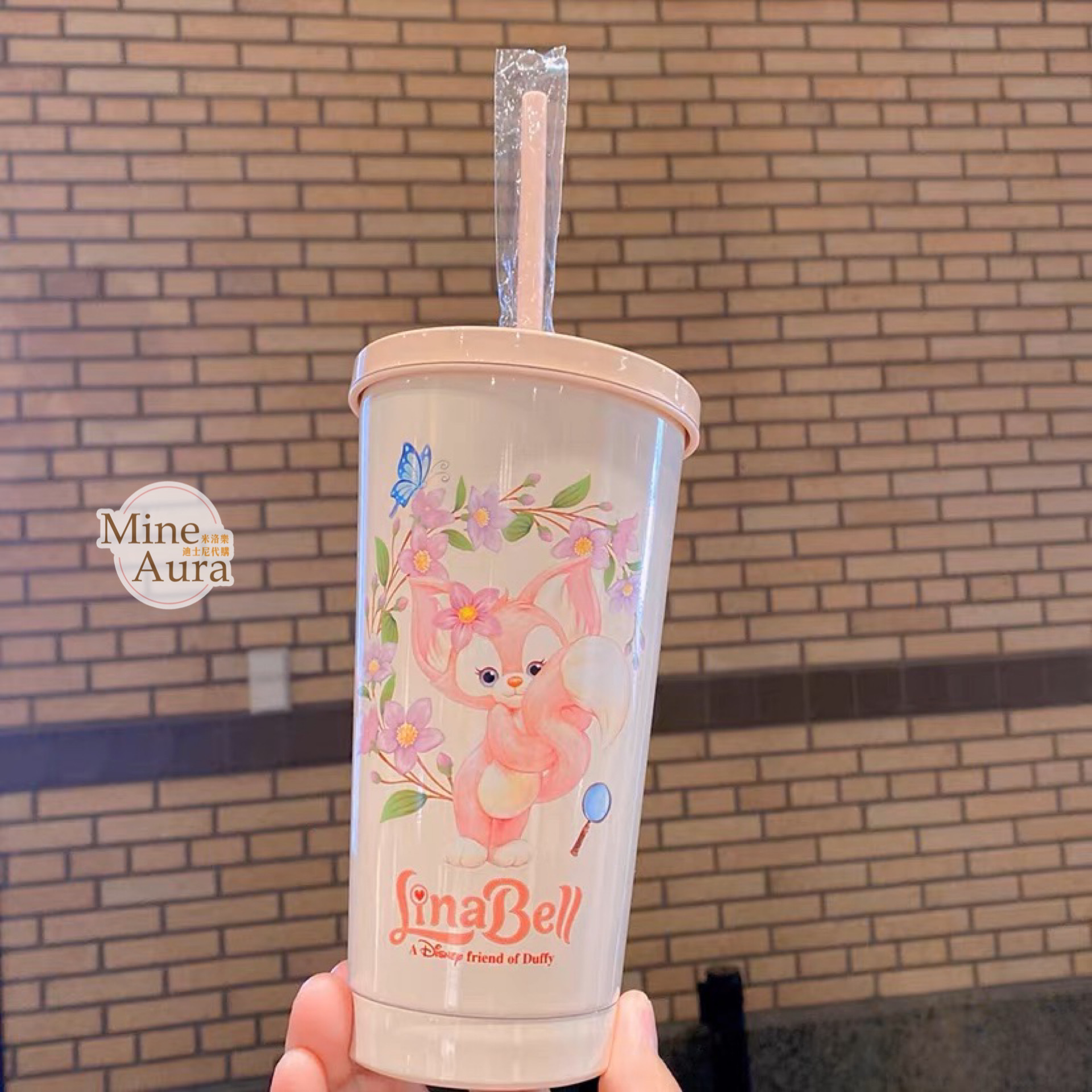 玲娜貝兒 LinaBell 不鏽鋼 吸管 水杯 飲料杯 -上海迪士尼樂園