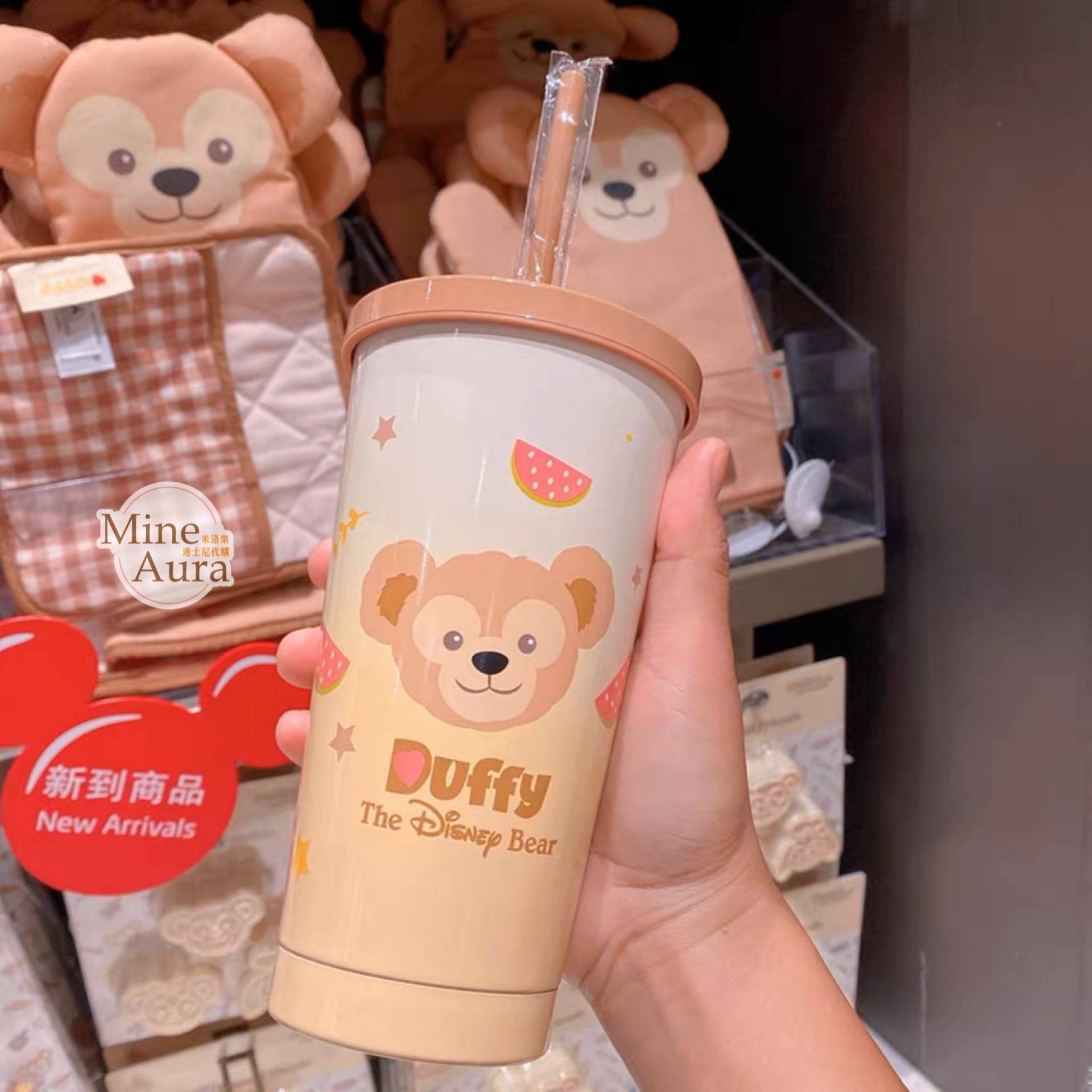達菲 Duffy 不鏽鋼 吸管 水杯 飲料杯 -上海迪士尼樂園