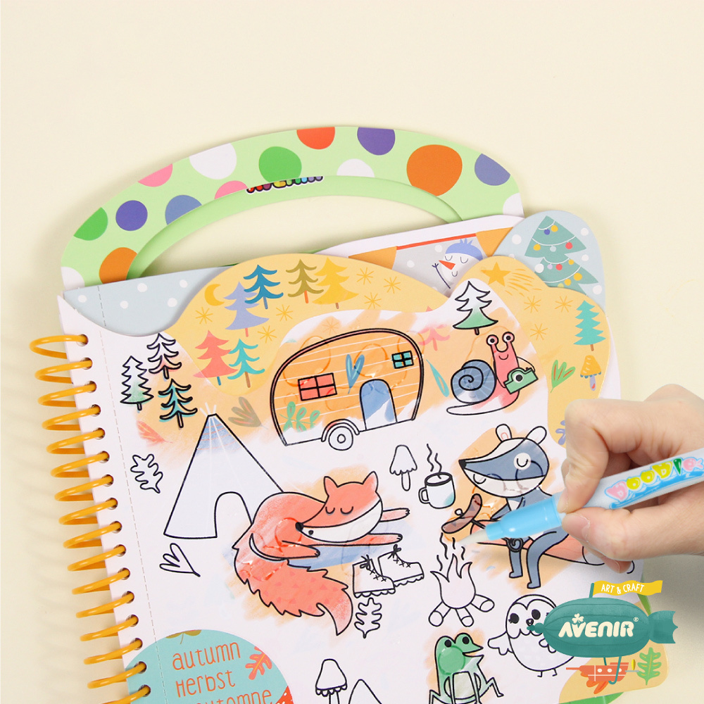 《 Avenir Kids 艾維尼 》我的神奇水畫冊 海底世界 附遊戲貼紙 可重複貼場景