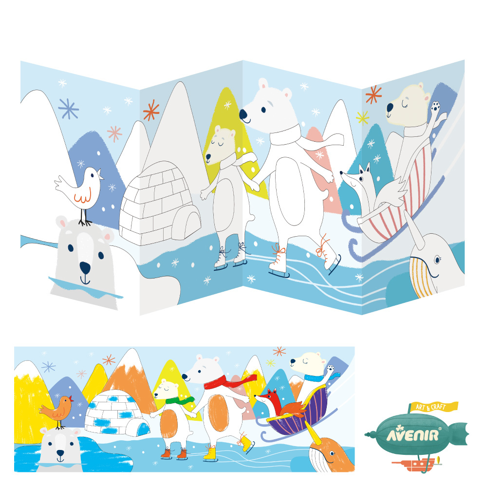 《 Avenir Kids 艾維尼 》我的絲滑可水洗蠟筆 12色 北極熊 超顯色好塗