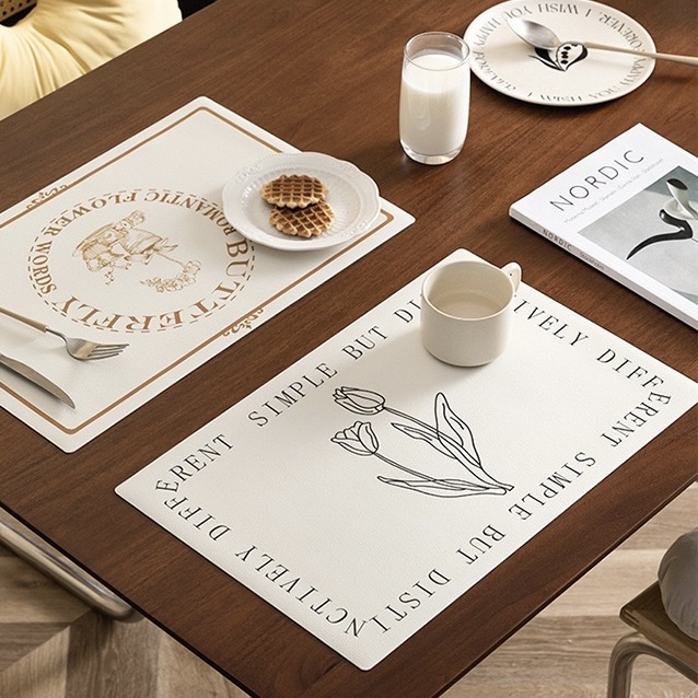 鬱金香皮革餐墊