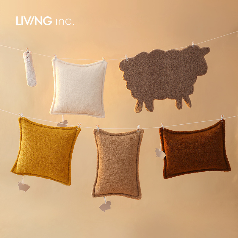 《1212》素面羔羊毛抱枕