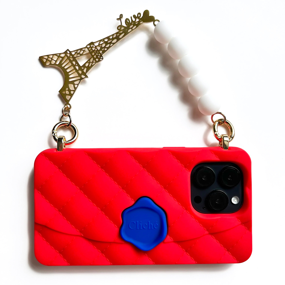 Candies iPhone 14 Pro Max - 經典小香風晚宴包(巴黎-紅)