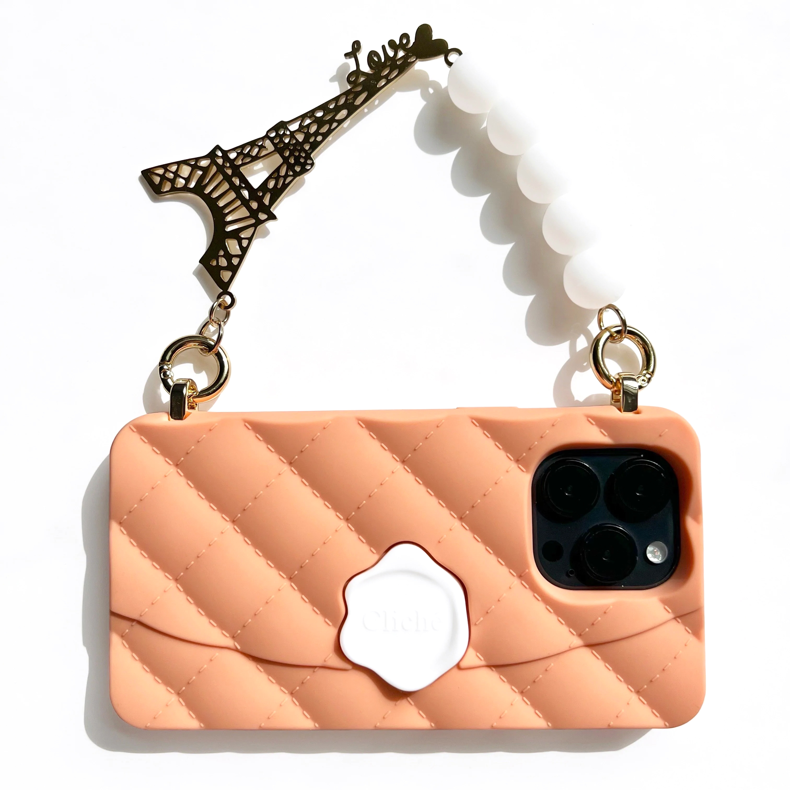 Candies iPhone 14 Pro Max - 經典小香風晚宴包(巴黎-橘)