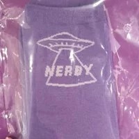 [S] NERDY LIEN SOCKS,PURPLE, SN150 (SN150)