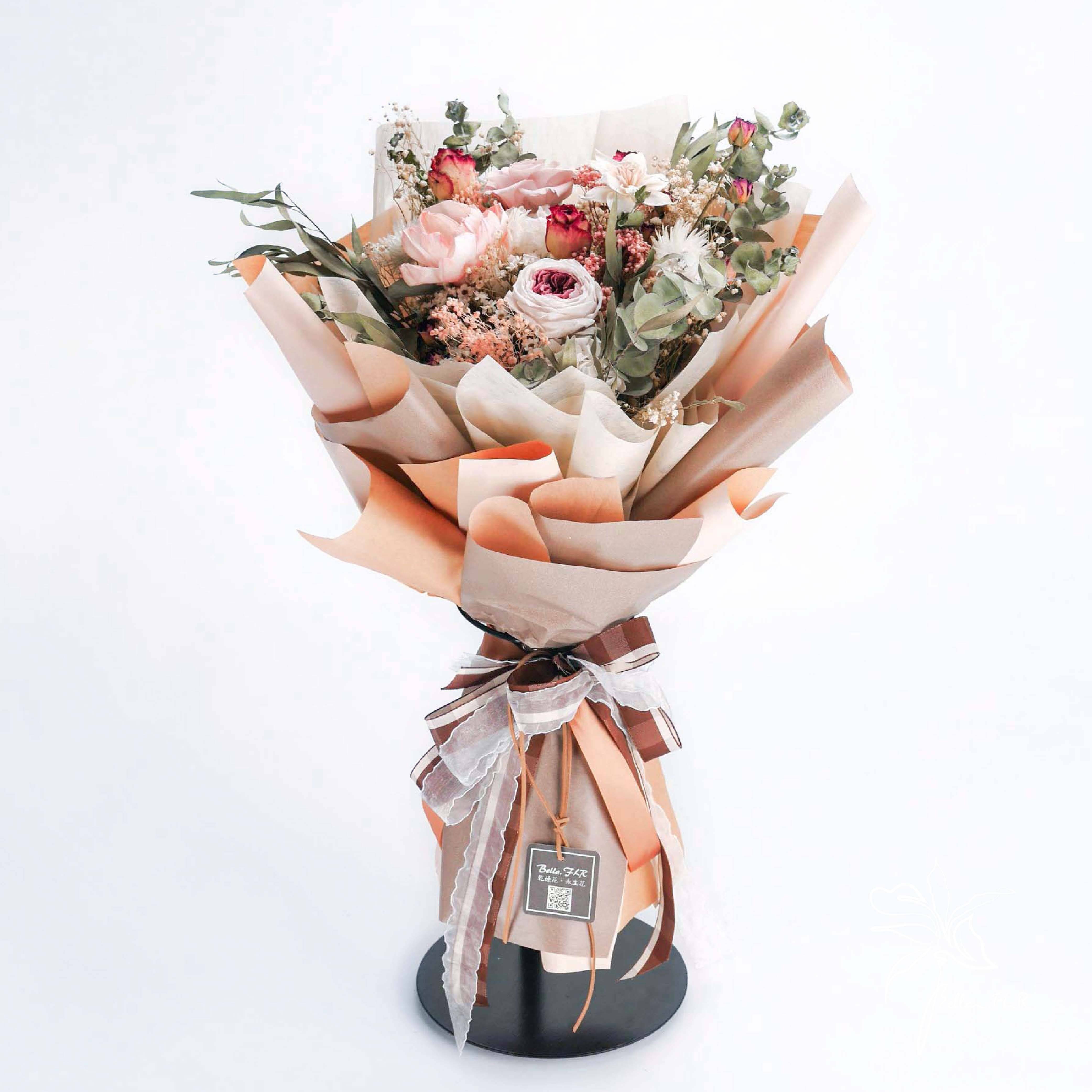 【愛像卡布奇諾】大型永生乾燥花束