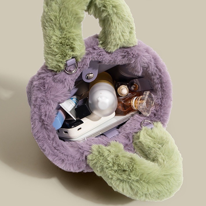 小標可愛撞色毛毛包/六色