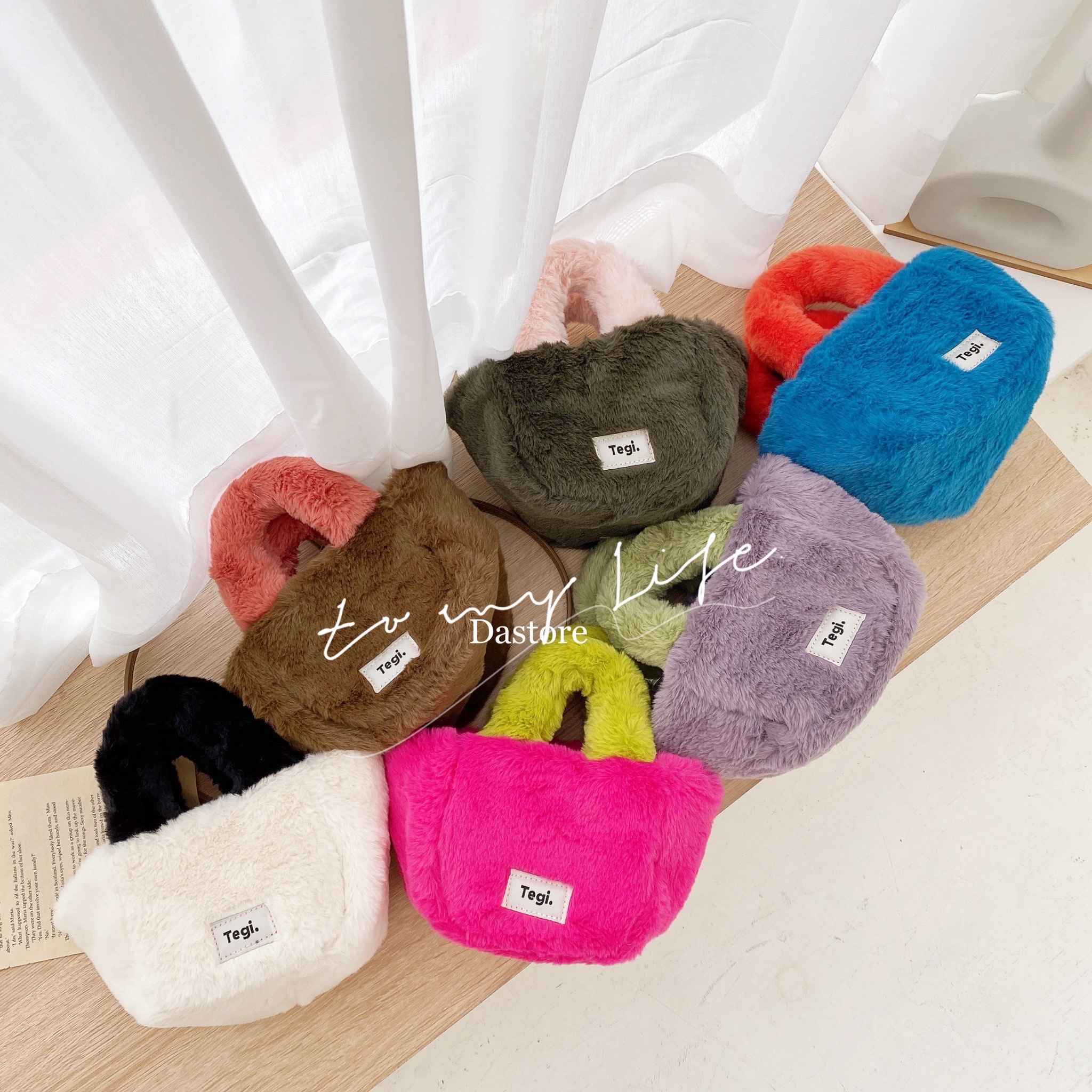 小標可愛撞色毛毛包/六色