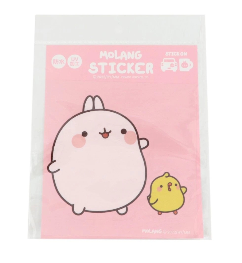 MOLANG 萌浪兔 防水貼紙- ( 打招呼 / 小雞 / 彩虹 / 夏日時光 ) 行李箱貼紙