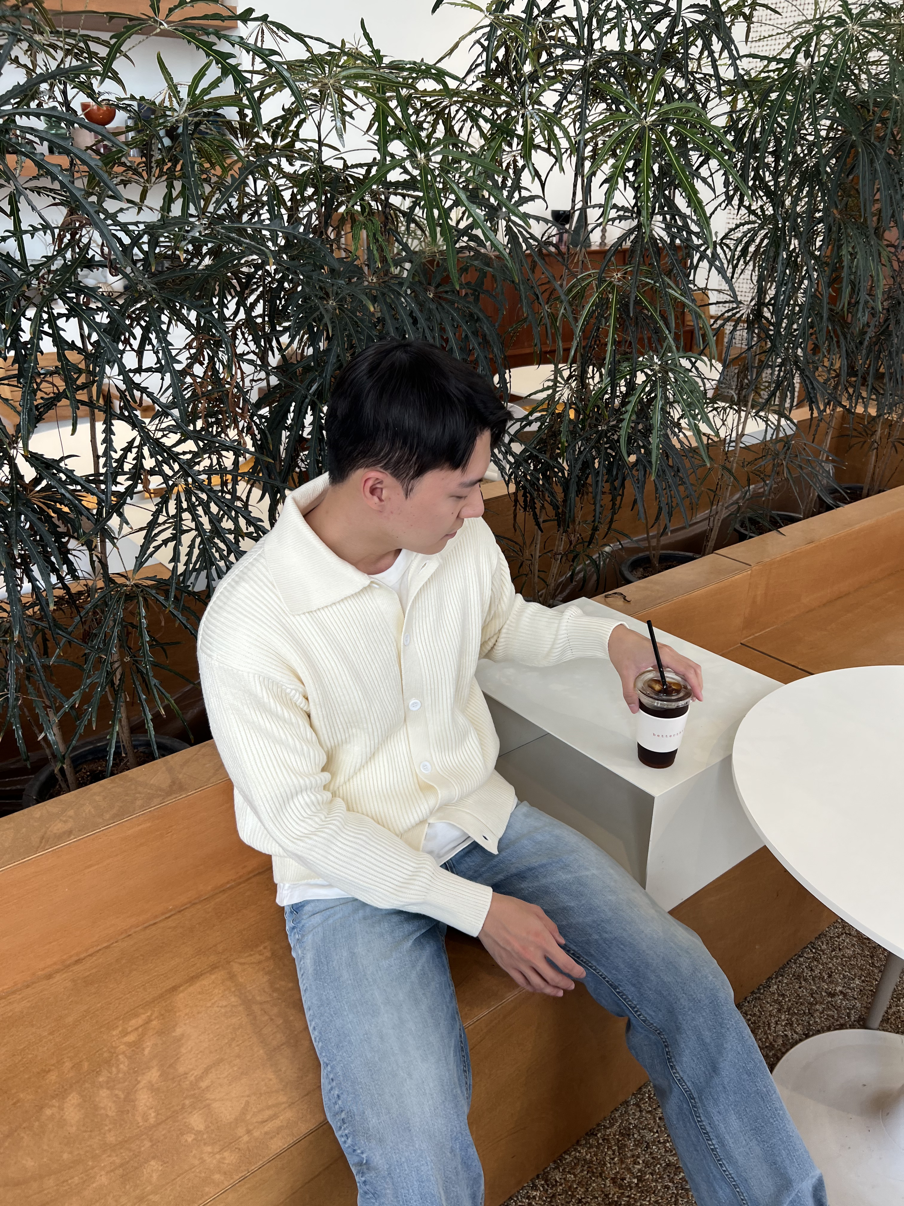 現貨藍色｜超挺有領針織罩衫（非韓製）